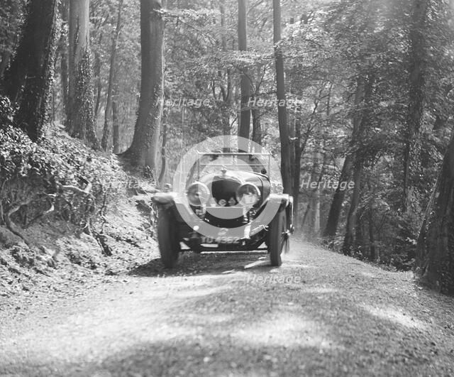 Bentley of SB Harris taking part in the North West London Motor Club Trial, 1 June 1929. Artist: Bill Brunell.