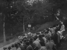 Bentley open 4-seater competing in the Shelsley Walsh Hillclimb, Worcestershire, 1935. Artist: Bill Brunell