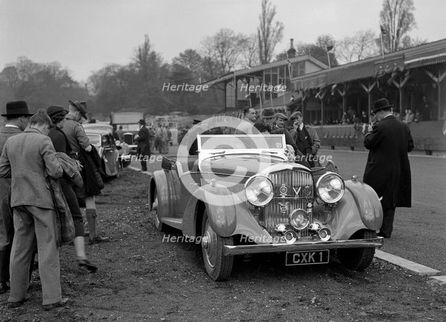 Bentley open 4-seater tourer owned by Sir Malcolm Campbell at Crystal Palace, 1939. Artist: Bill Brunell.