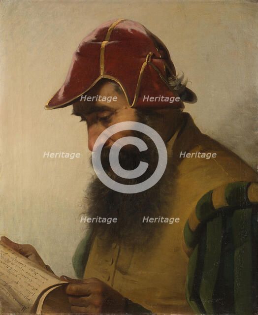 Benvenuto Cellini reading his manuscript. Creator: Sala, Eliseo (1813-1879).