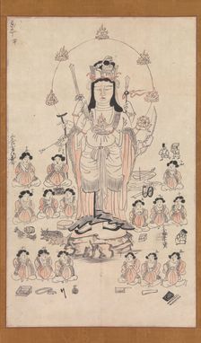 Benzaiten and Fifteen Attendants, 13th century. Creator: Unknown