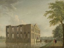 Berckenrode Castle in Heemstede after the Fire, 1747. Creator: Jan ten Compe