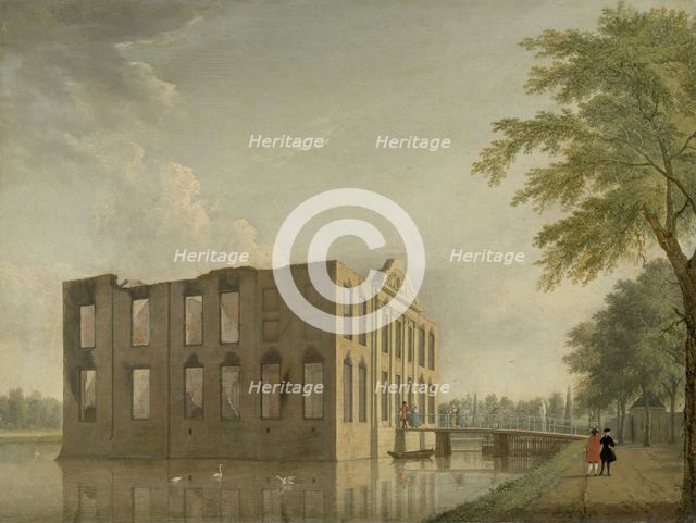 Berckenrode Castle in Heemstede after the Fire, 1747. Creator: Jan ten Compe.