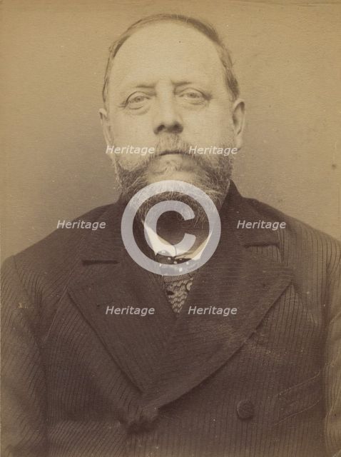Berard. Adolphe. 52 ans, né le 26/9/41 à Paris Ve. ébéniste. Anarchiste. 16/3/94., 1894. Creator: Alphonse Bertillon.