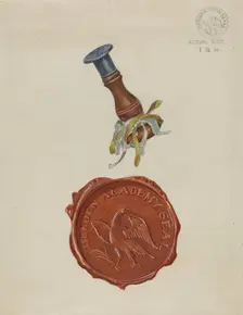 Bergen Academy Seal, c. 1936. Creator: Albert Camilli