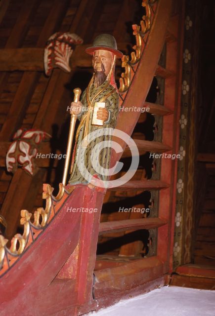 Bere Regis Church, Detail of Roof, Dorset, 20th century. Artist: CM Dixon.