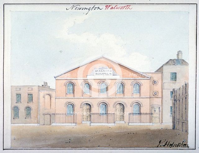 Beresford Chapel, Beresford Street, Southwark, London, 1824. Artist: John Hassell