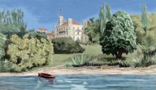 Berg Castle and Lake Starnberg, Bavaria, 1886. Creator: Unknown