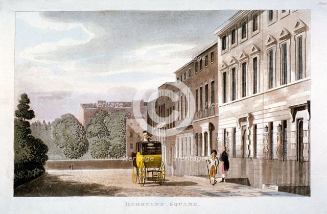 Berkeley Square, Mayfair, London, 1813.                                     Artist: Anon