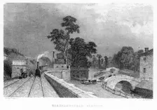 Berkhamsted Station, Hertfordshire, on the London and Birmingham Railway, c1860. Creator: Unknown