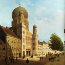 Berlin Synagogue on Oranienburger Straße, 1865. Creator: De Cauwer, Emile Pierre Joseph (1827-1873)