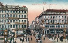 Berlin - Unter den Linden mit Blick in die Friedrichstraße c1900