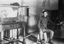 Bermocchi & his wireless "iconograph", between c1910 and c1915. Creator: Bain News Service