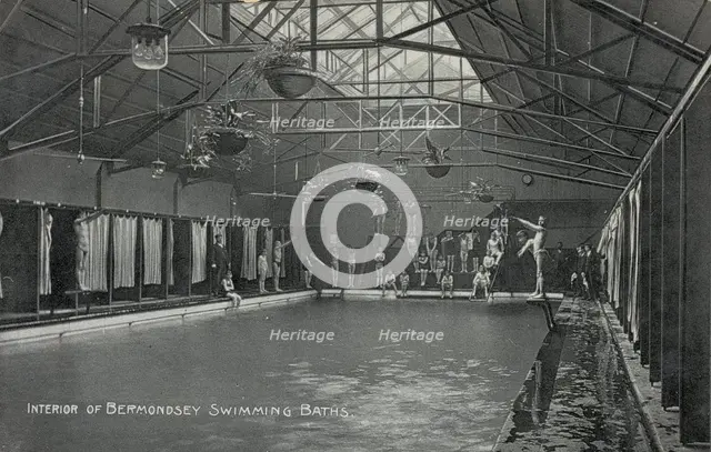 Bermondsey swimming baths: interior, c1906. Creator: Unknown.