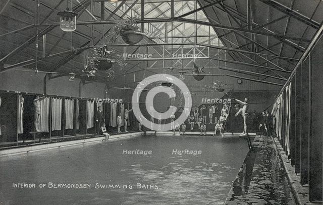 Bermondsey swimming baths: interior, c1906. Creator: Unknown.