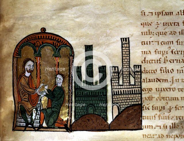 Bernat I Tallaferro from Besalú (? 970 - 1020), Count of Besalu, donates his son Guillem I the ca…
