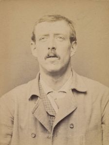 Bernaix. Louis. 29 ans, né à Clichy. Couvreur. Anarchiste. Fiché le 27/2/94., 1894. Creator: Alphonse Bertillon