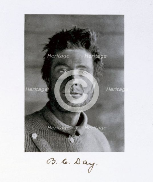 Bernard C Day, a member of Captain Scott's Antarctic expedition, 1910-1913. Creator: Herbert Ponting.