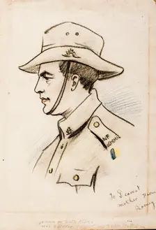 Bernard Laurence Barney Nugent, a drawing done in Cape Town, South Africa, 1917. Creator: Murphy