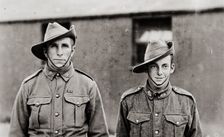 Bernard Laurence Barney Nugent and Robert Bob Waugh, Christmas 1917. Creator: Murphy