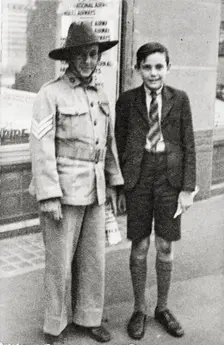 Bernard Laurence Barney Nugent and son Ken, 1943. Creator: Murphy