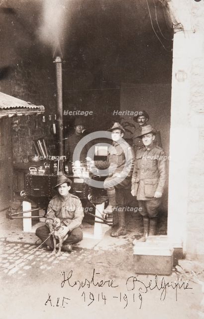 Bernard Laurence 'Barney' Nugent, postcard handwritten Hastiere Belgique A.I.F. 1914-1919. Creator: Murphy.