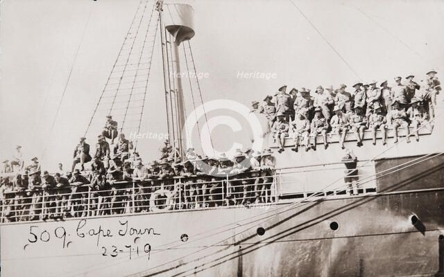 Bernard Laurence 'Barney' Nugent returned on this ship, S.S.Frankfurt, 1919. Creator: Murphy.