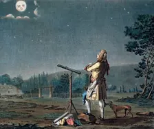 Bernard le Bovier de Fontenelle contemplating the plurality of worlds, 1791. Creator: Jean Baptiste Morret