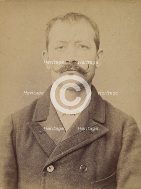 Bernard. Paul, Auguste. 32 ans, né à Crest (Drôme). Employé. Excitation au meurtre, anarch..., 1894. Creator: Alphonse Bertillon.