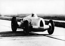 Bernd Rosemeyer in Auto Union record-breaking car, 1937