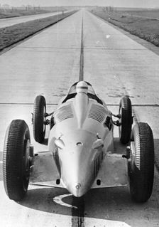 Bernd Rosemeyer in Auto Union record-breaking car, 1937