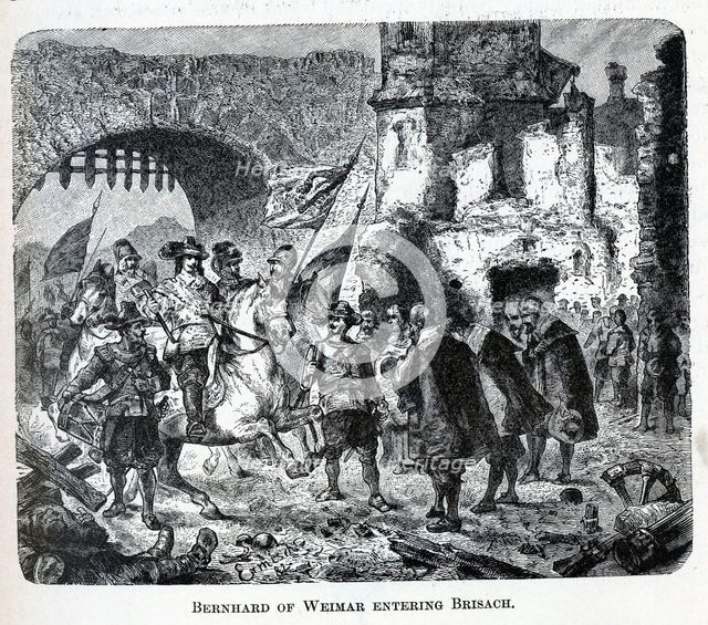 Bernhard of Weimar entering Breisach, 1882. Artist: Anonymous  