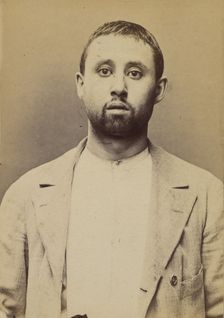 Berson. Samuel. 28 ans, né le 3/?/65 à Dinabourg (Russie). Tailleur d'habits. Anarchiste. ..., 1894. Creator: Alphonse Bertillon