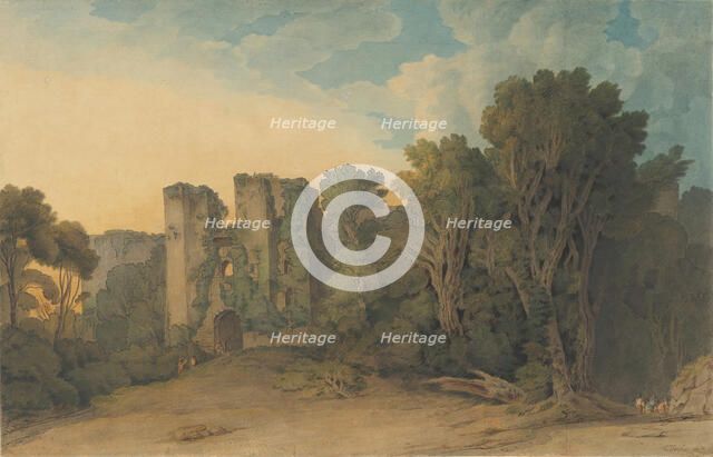 Berry Pomeroy Castle in the County of Devon, (?) 1775-1805. Creator: Francis Towne.