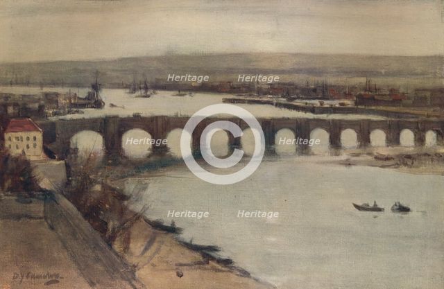 'Berwick Bridge', c1912, (c1915). Artist: David Young Cameron.