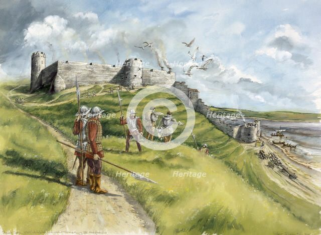 Berwick Castle, 16th century, (c1990-2010). Artist: Peter Dunn.