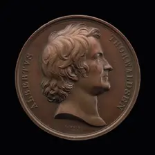 Bertel Thorvaldsen, 1770-1844, Sculptor [obverse], 1837. Creator: Karl Friedrich Voigt