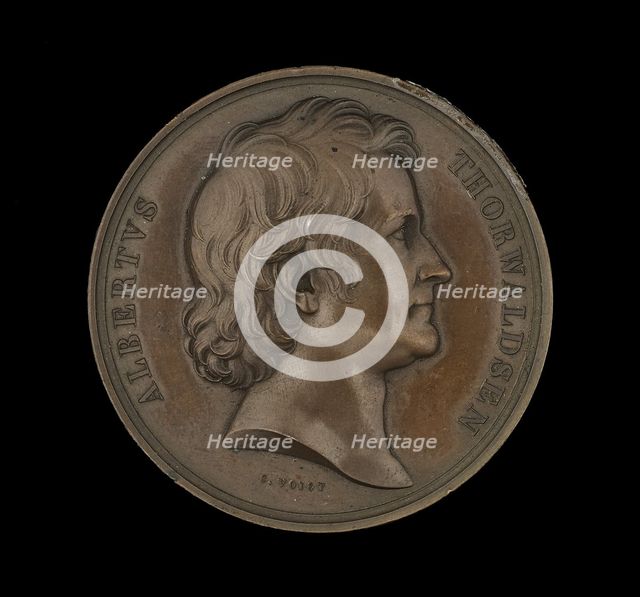 Bertel Thorvaldsen commemorative medal, 1837. Creator: Karl Friedrich Voigt.