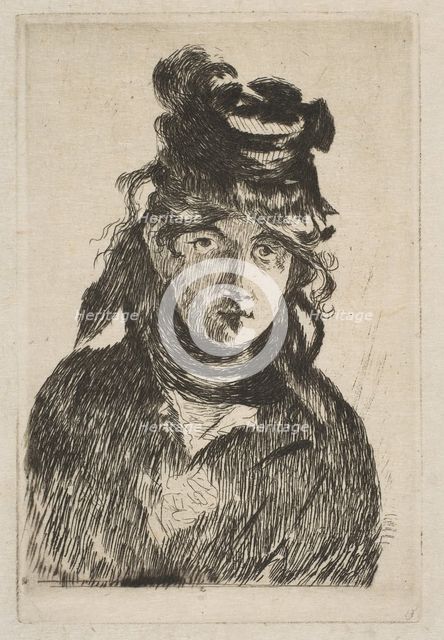 Berthe Morisot, 1872. Creator: Edouard Manet.