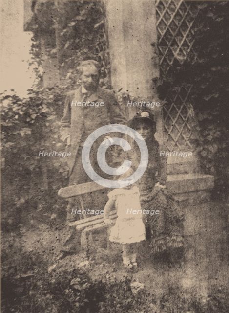 Berthe Morisot, her husband Eugène Manet and their daughter, Julie, ca 1881. Artist: Anonymous  