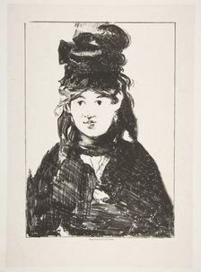 Berthe Morisot (In Black), 1872-74. Creator: Edouard Manet