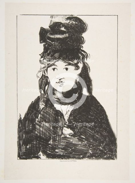 Berthe Morisot (In Black), 1872-74. Creator: Edouard Manet.