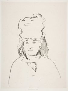 Berthe Morisot (in silhouette), 1872-74, published 1884. Creator: Edouard Manet