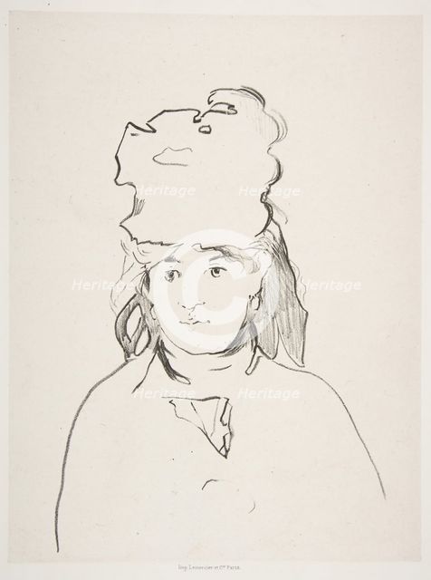 Berthe Morisot (in silhouette), 1872-74, published 1884. Creator: Edouard Manet.