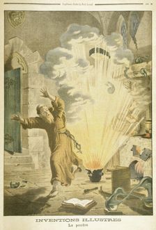 Berthold Schwart, 14th century German Franciscan monk and alchemist, 1901