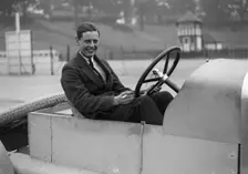 Bertie Kensington Moir in an Aston Martin crude test body, Brooklands, c1921. Artist: Bill Brunell