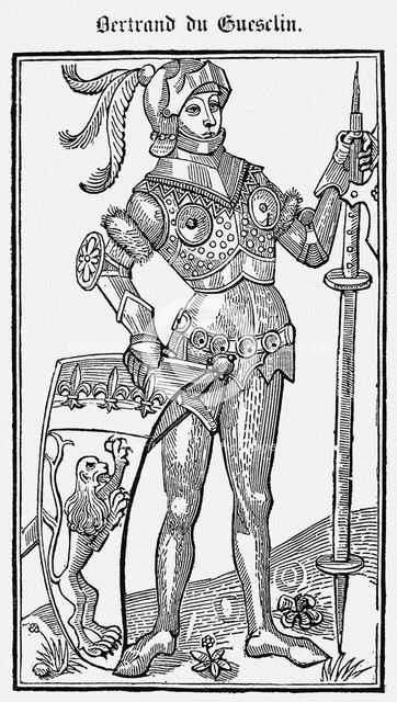 Bertrand du Guesclin (From Le Livre des faits de messire Bertrand du Guesclin), 1487. Artist: Anonymous  
