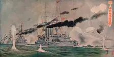 'Beschiessung von Port Arthur durch die Japaner c1905