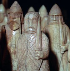 Beserks Biting their Shields - The Lewis Chessmen, (Norwegian?), c1150-c1200