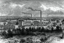 Bessbrook Mills and village, County Armagh, Ireland, c1880